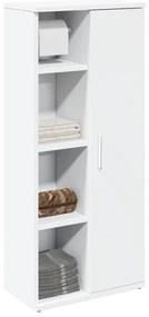 vidaXL Dulap de baie cu suport role, alb, 39x22x90 cm