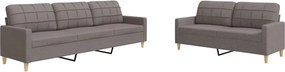 vidaXL Set de canapele, 2 piese, gri taupe, material