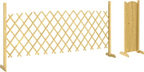 Outsunny Barieră extensibilă din lemn de brad 180 cm, bază stabilă, pentru interior exterior balcon grădină, 180x30x90cm, natural | Aosom Romania