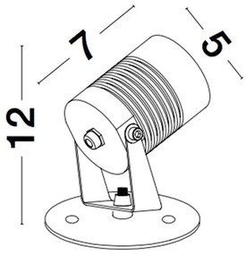 Mini proiector LED modern pentru iluminat exterior IP65 FEND I