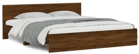 3207475 vidaXL Cadru de pat cu tăblie, stejar maro, 160x200 cm