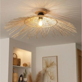 Brilagi - Plafonieră LED aplicată CERIA BOHO 1xE27/40W/230V, diam. 100 cm, bambus/stejar