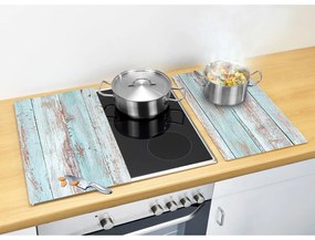 Protecții de aragaz 2 buc. din sticlă temperată 52x30 cm Blue Wood – Allstar