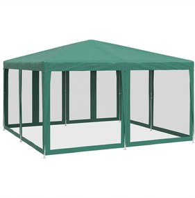 vidaXL Cort de petrecere cu 8 pereți din plasă, verde, 4x4 m, HDPE