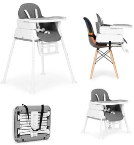 Scaun înalt pliabil 3 în 1 gri