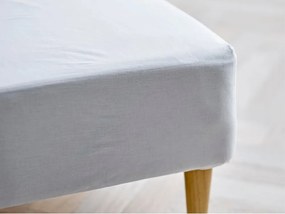 Cearceaf alb din bumbac organic cu elastic 90x200 cm Calm – Södahl