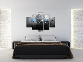 Tabloul cu bile abstracte albastre (150x105 cm)