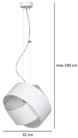 Pendul Drop White 790/1 Emibig Lighting, Modern, E27, Polonia