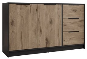 Comodă Pengasa 2D3S (Negru + Stejar viking) . 1103666