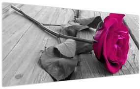 Tablou - Trandafir roz (120x50 cm)