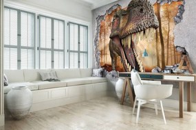 Fototapet - Gaură - dinozaur (254x184 cm)