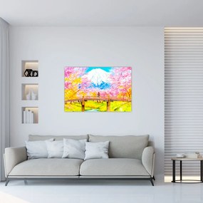 Tablou - Cuplu pictat, acuarelă (90x60 cm)