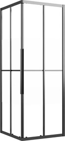 vidaXL Cabină de duș, negru, 80x80x180 cm, ESG semi-mată