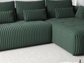 Colțar extensibil dumonde cu ladă de depozitare si sezut confortabil din spuma high-density, Malta Ambience Verde 235x185 cm