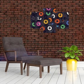 Tablou - plăci de gramofon (90x60 cm)