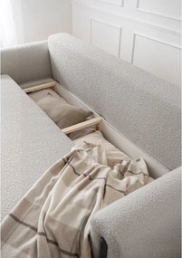 Canapea grej extensibilă/cu spațiu de depozitare cu tapițerie din țesătură bouclé 244 cm Arcadova – ELTAP
