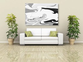 Tablou model abstract de materiale în design alb-negru
