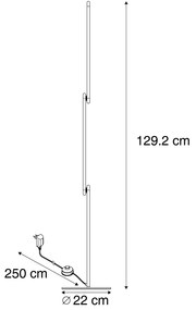 Lampă de podea de design neagră incl. LED cu 3 trepte de intensitate luminoasă - Gate