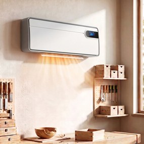 HOMCOM Aerotermă de perete ceramică 2000W cu telecomandă și WiFi, alb | Aosom Romania