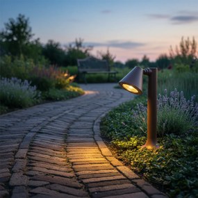 Stâlp de iluminat exterior modern maro ruginit 30 cm IP44 reglabil - Ciara