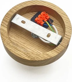 Plafonieră FLO WOOD 1xE27/15W/230V, stejar/transparent, Ø 22 cm