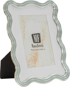 Ramă foto albastru-deschis/argintie cu picior de susținere din metal/din sticlă 17,5x22,5 cm Elizabeth – Mauro Ferretti