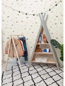 Bibliotecă din lemn de pin pentru copii Little Nice Things Teepee, gri