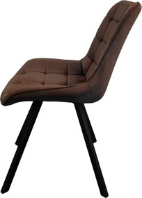 Scaun de sufragerie, ţesătură Velvet maro închis/negru, SAMIRA
