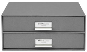 Organizator cu 2 sertare pentru documente Bigso Box of Sweden Birger, 33 x 22,5 cm, gri închis
