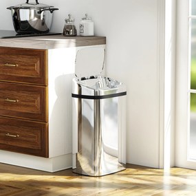 HOMCOM Cos de gunoi cu senzor 30L inox elegant | Aosom Romania
