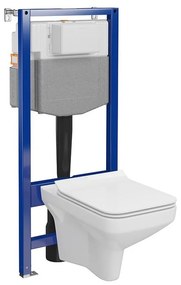 Set vas wc suspendat Como CleanOn cu capac soft close si rezervor incastrat C39 Aqua 50