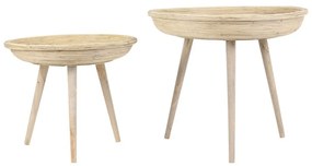 Măsuțe auxiliare 2 buc. rotunde din ratan ø 56 cm Colon – Light &amp; Living
