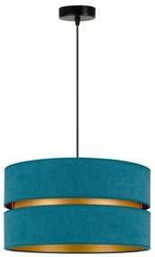 Lustră pe cablu Duolla DUO 1xE27/15W/230V d. 40 cm turcoaz/auriu