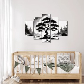 Tablou – Bonsai alb-negru (150x105 cm)