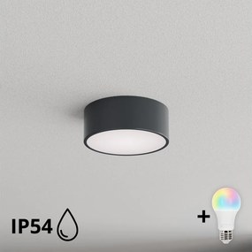 Brilagi - LED RGBW Lumină de tavan pentru baie CLARE 1xE27/12W/230V, diametru 20 cm, antracit, IP54