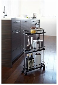 Etajeră pe roți neagră din metal 38x66 cm Tower – YAMAZAKI