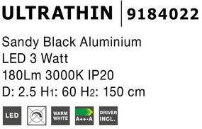 Pendul LED design modern ULTRATHIN negru NVL-9184022