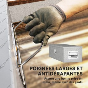 HOMCOM Cufăr pentru unelte pentru remorcă cutie de depozitare din aluminiu mânere late și antiderapante 99 x 33 x 25,5 cm argintiu | Aosom Romania