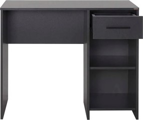Birou Modern Adore Concept cu Sertar și 2 Rafturi, Alb - Maro - Stejar - Antracit, 90x52x75 cm