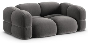 Canapea gri cu tapițerie din catifea 210 cm Loretto – Cosmopolitan Design