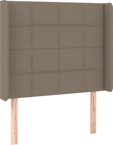 vidaXL Tăblie de pat cu aripioare gri taupe 83x16x118/128 cm textil