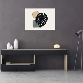 Tablou - Abstracție cu frunze tropicale N⁰2 (70x50 cm)