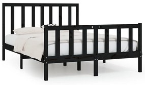 3106832 vidaXL Cadru de pat, negru, 120x200 cm, lemn masiv