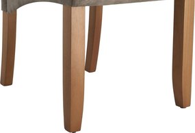 Set de 2 scaune CASA din microfibra taupe si picioare din lemn