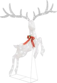 vidaXL Decorațiune ren zburător de Crăciun 120 LED alb rece& argintiu