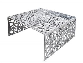 Masuta de cafea din aluminiu Abstract 60cm argintiu