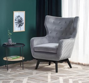 Fotoliu tapitat Marvel Velvet gri – H103 cm