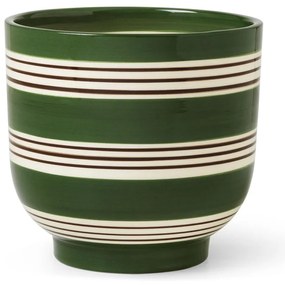 Ghiveci din ceramică Kähler Design Nuovo, ø 15 cm, alb-verde închis
