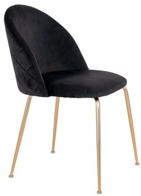 Scaun de dining Geneve negru-brass