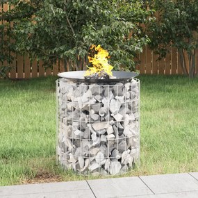 153558 vidaXL Vatră de foc din gabion Ø 50 cm fier galvanizat